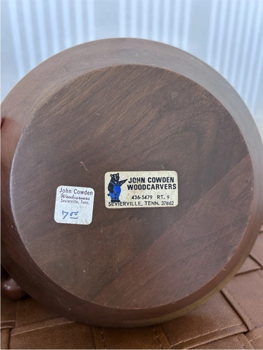Vintage Mid Century Modern John Cowden Hand Carved Wood Mixed Fruit and Bowl - Picture 6 of 6
